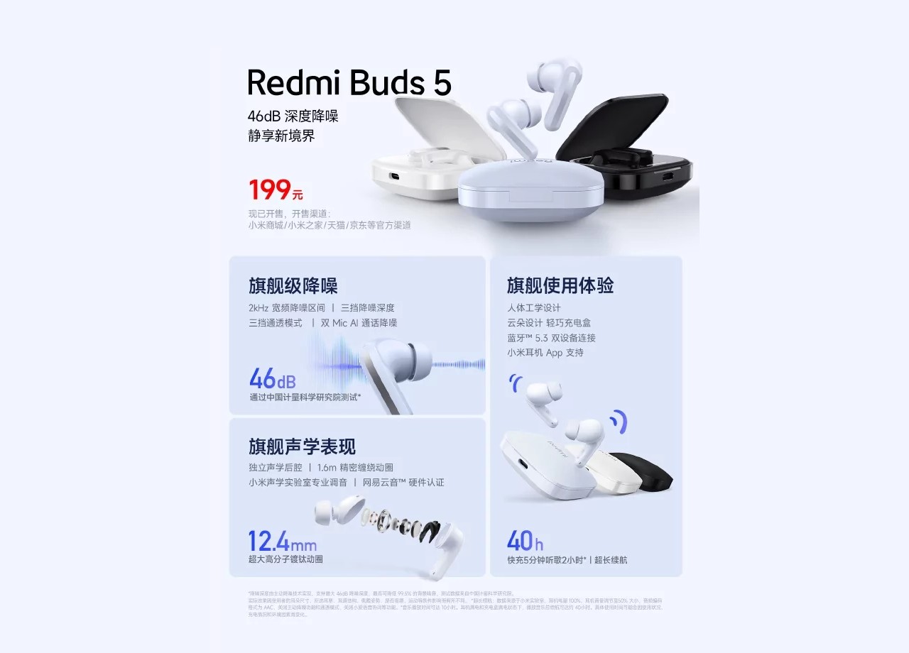 Redmi Buds 5 är billiga in-ear-hörlurar för dig som värdesätter högkvalitativt ljud.